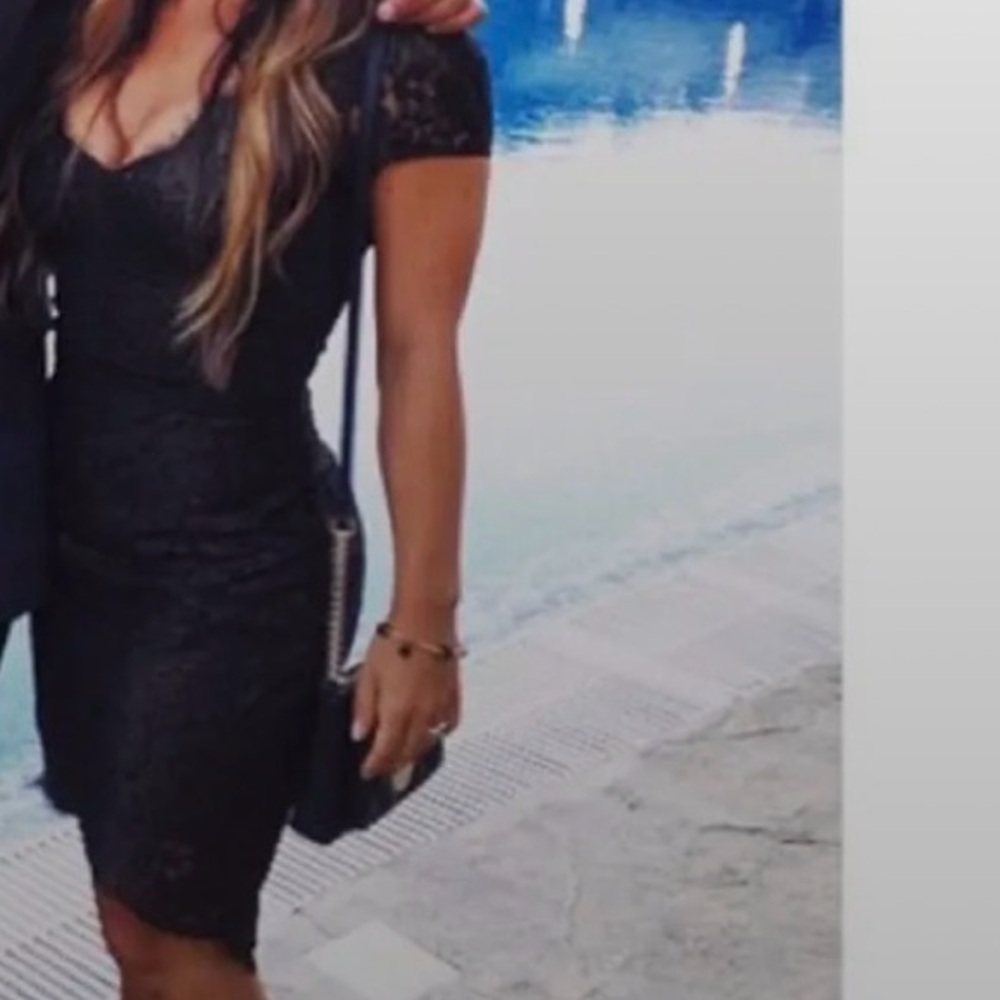 bebe Black gold Lace Dress